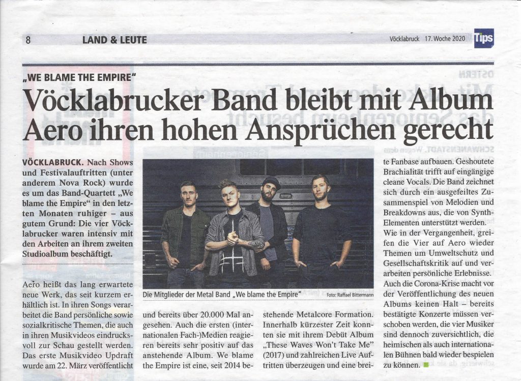 We blame the Empire - Metalcore from Austria Vöcklabruck